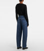 Low Slung Barrel Jeans in Mid Denim